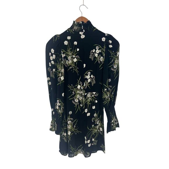 Reformation Archie Floral Print Mini Dress in Black - Picture 8 of 10